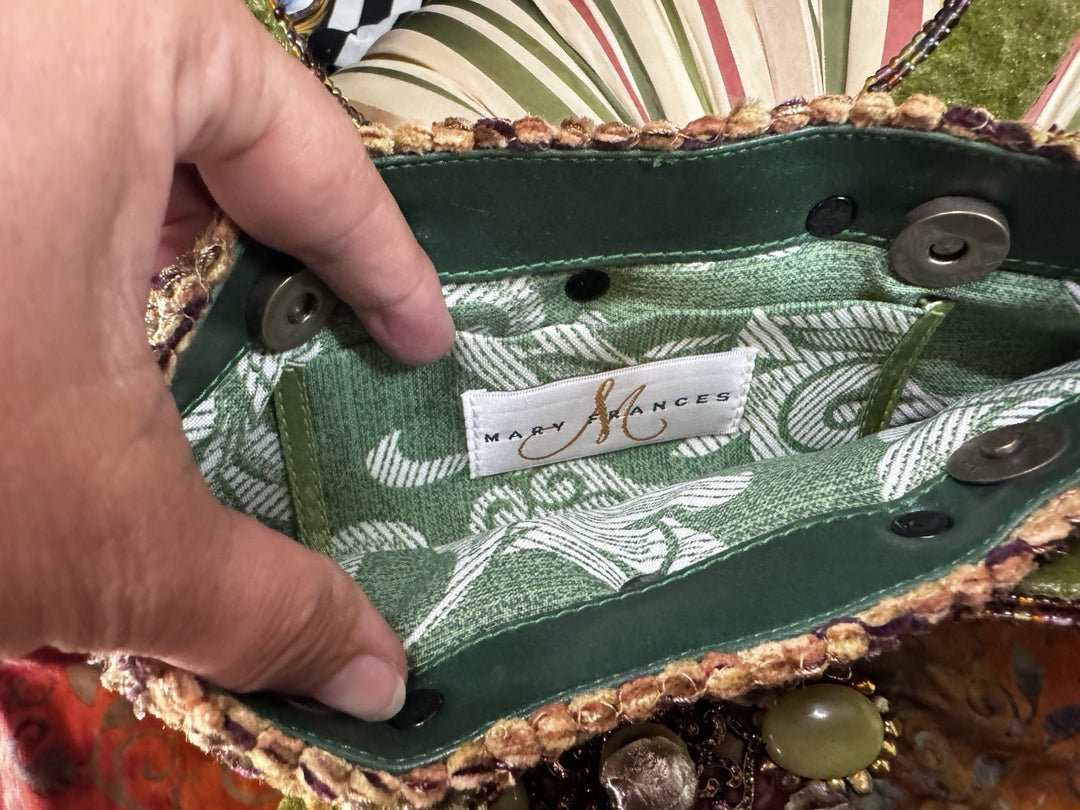Mary Frances  Silk Copper Beaded Vintage Handbag