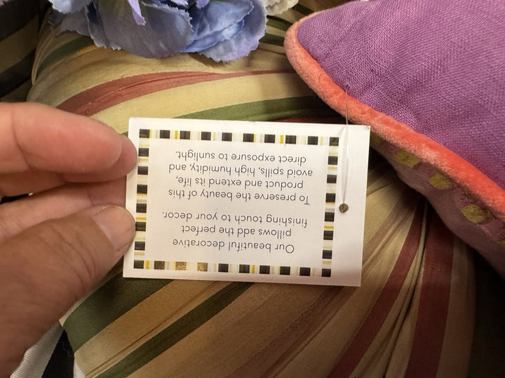 Mackenzie Childs Gloria Alligator Lumbar Pillow New In Bag