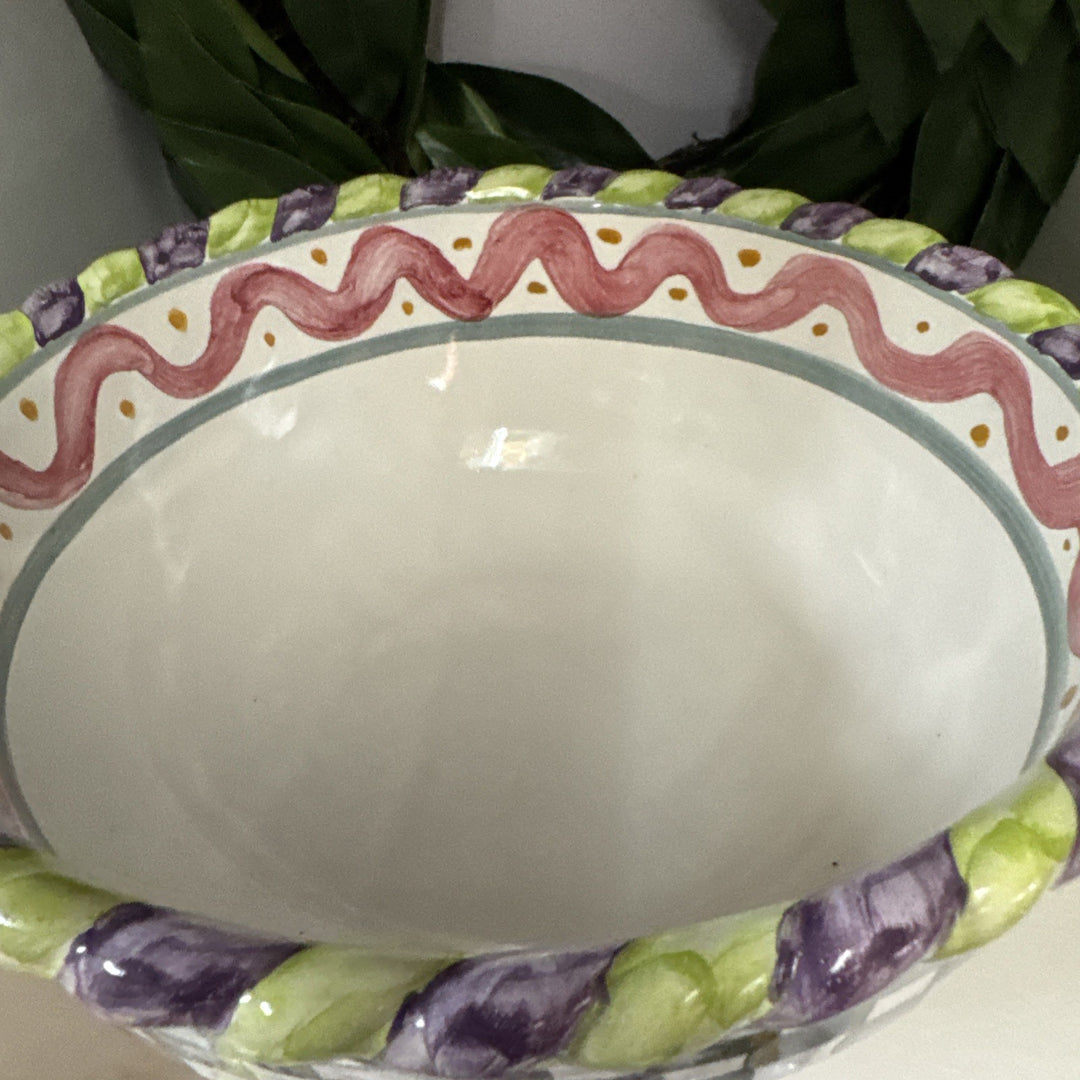 Mackenzie Childs Ceramic Piccadilly Medium Size Mixing  Bowl-9” 2005