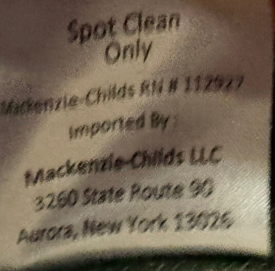 Mackenzie Childs Retired  Beaded  Inverness  Plaid  Pillow 13” Square  Excel