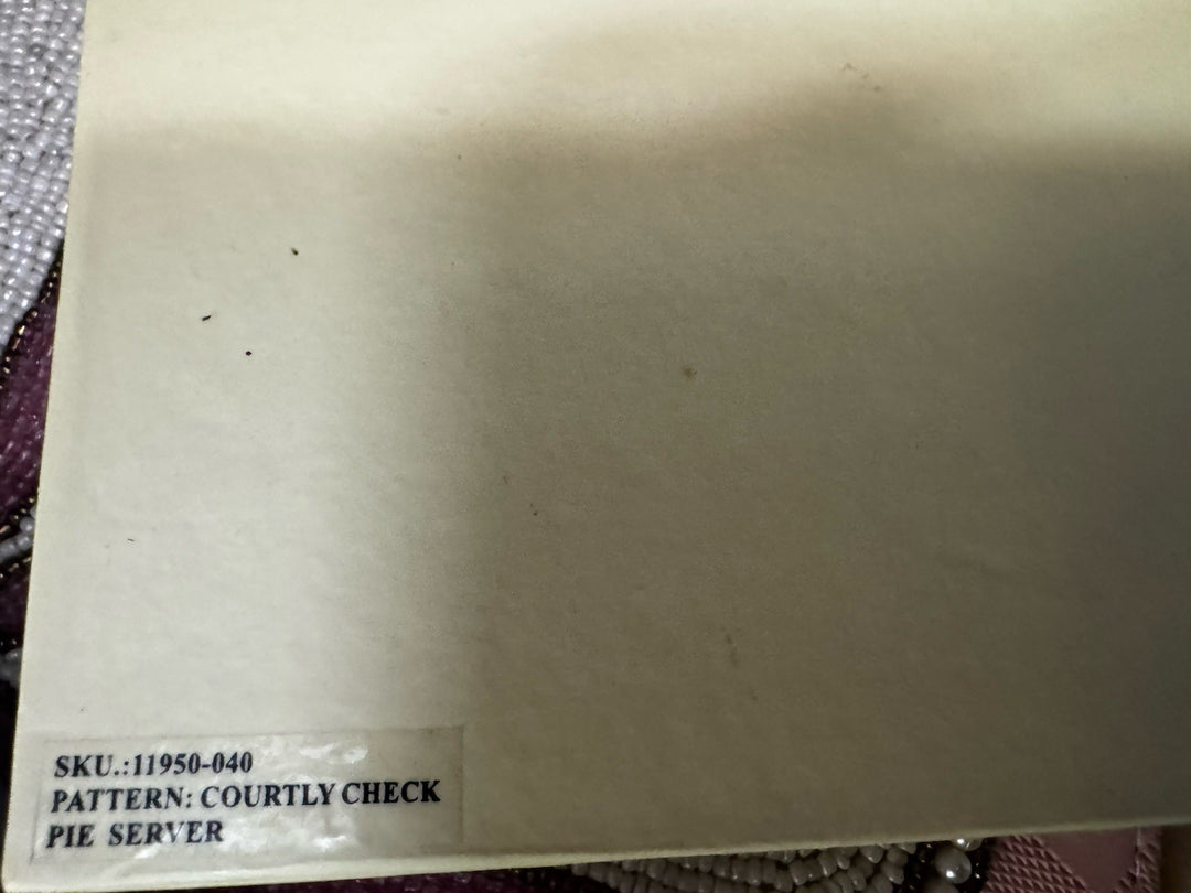 Mackenzie  Childs Courtly Check Ceramic Handle Pie Cake Server- Nib