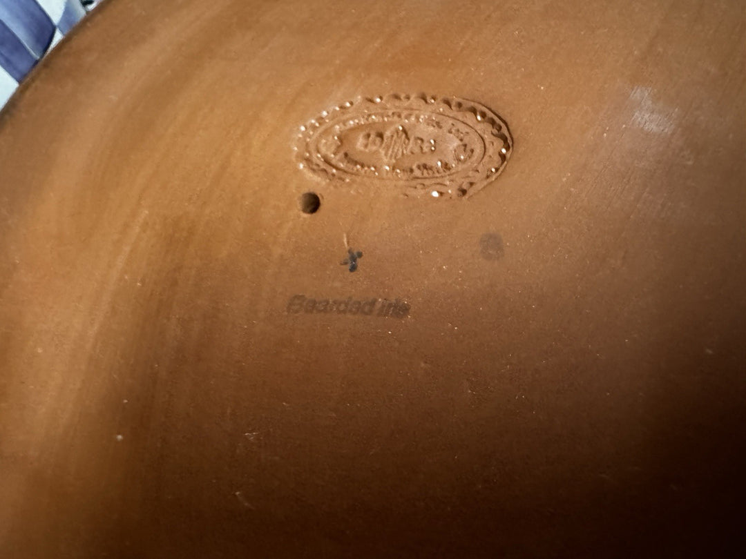 Mackenzie Childs VTG Taylor Bearded Iris  Cake Stand Ceramic Made In Aurora