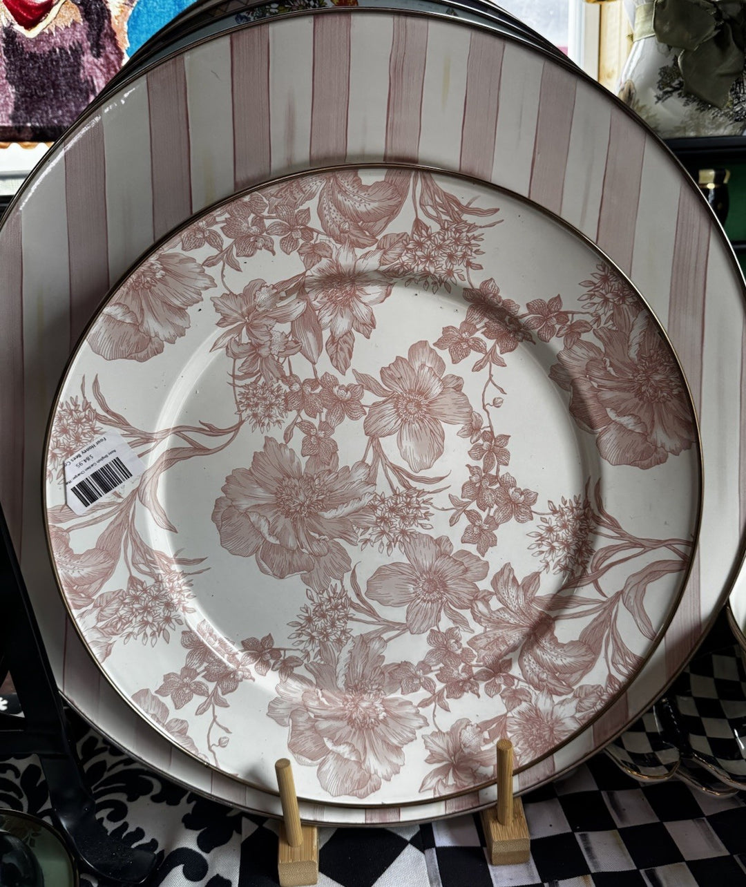 MacKenzie Childs Bathing Hut Enamel Serving Platter Plate 16" Retired