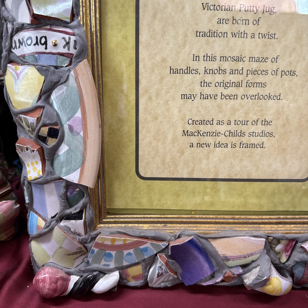 Mackenzie Childs Huge Putty Pottery Shard 8” X 10” Picture Frame Stamped 1983
