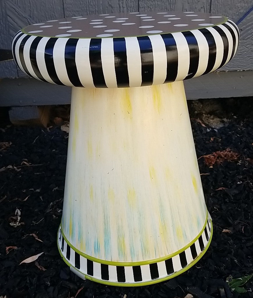 MacKENZIE CHILDS RETIRED Outdoor Metal  Toad Stool- Small