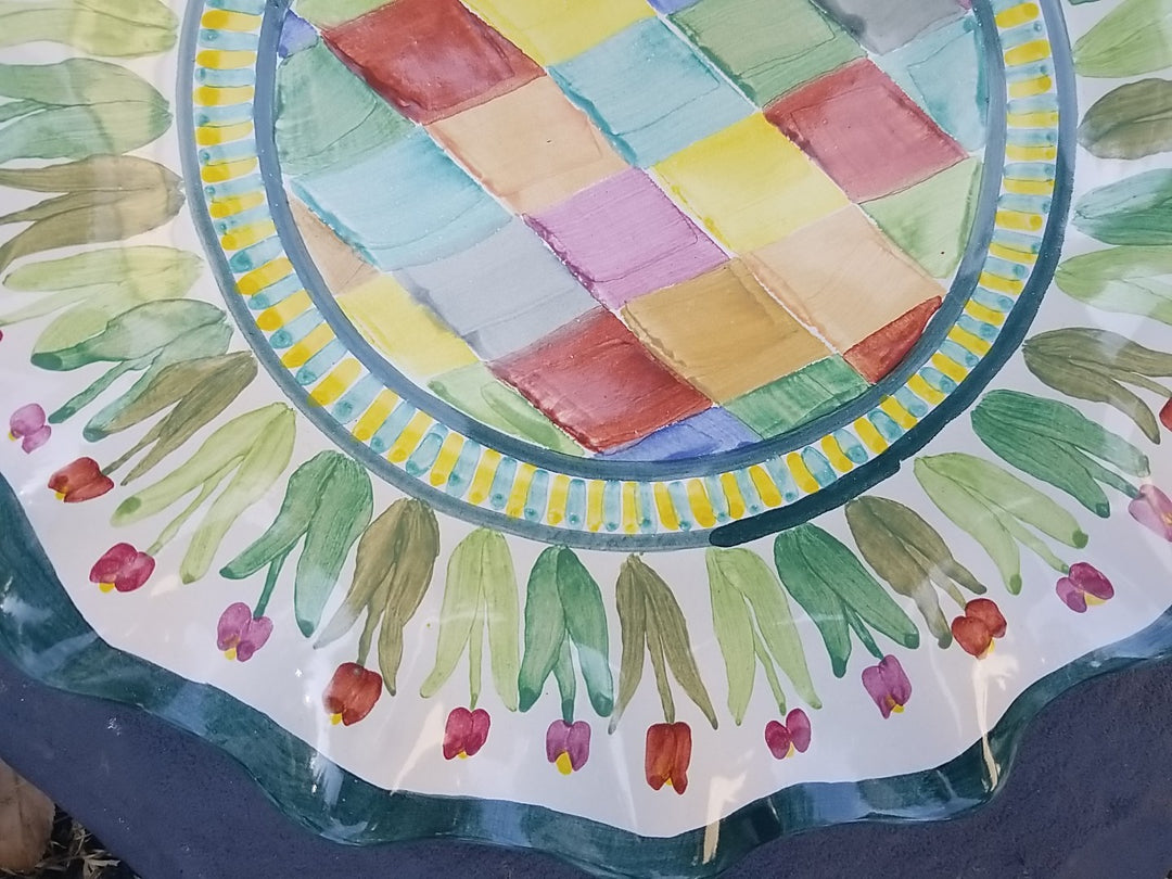 MacKenzie Childs Taylor Poplar Ridge Dinner Plate Fluted 11" New