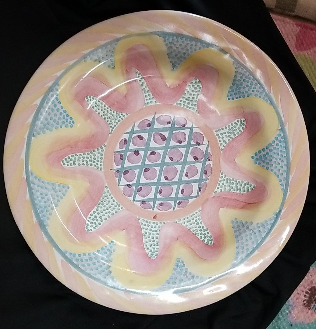 MACKENZIE CHILDS CERAMIC Taylor Kukenhoff DINNER PLATE 11.50"- 1989 Retired
