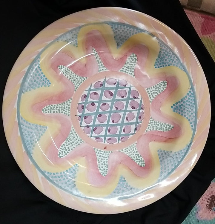 MACKENZIE CHILDS CERAMIC Taylor Kukenhoff DINNER PLATE 11.50"- 1989 Retired