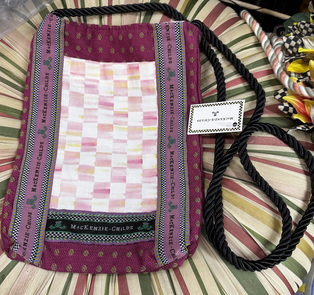 Mackenzie Childs Rosy Check Vintage Bag Crossbody Purse NWT Rare