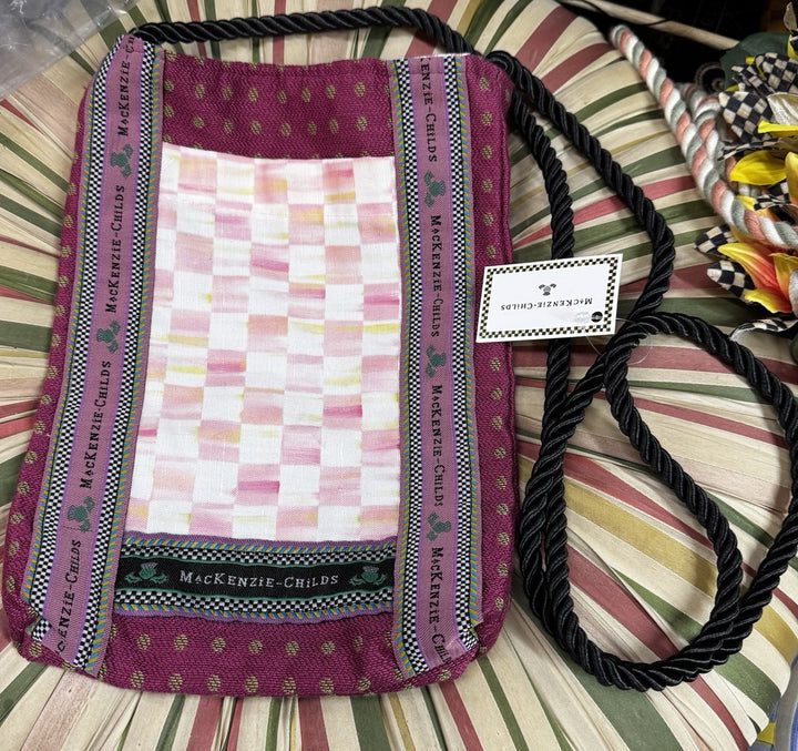 Mackenzie Childs Rosy Check Vintage Bag Crossbody Purse NWT Rare