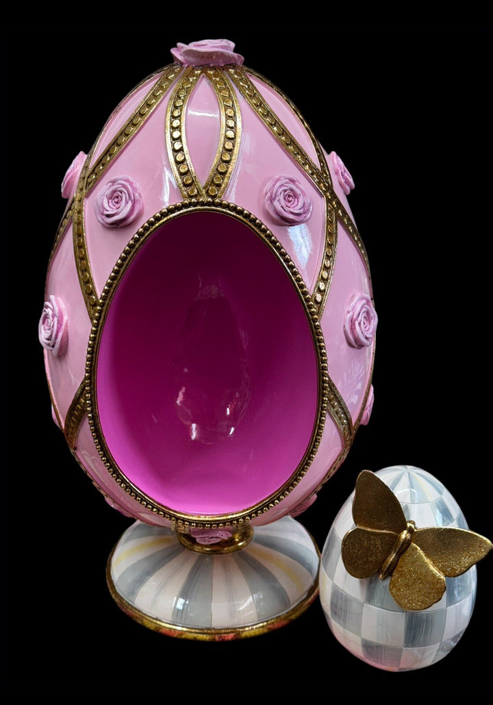 MacKenzie-Childs Touch of Pink Nesting Egg New In Box!