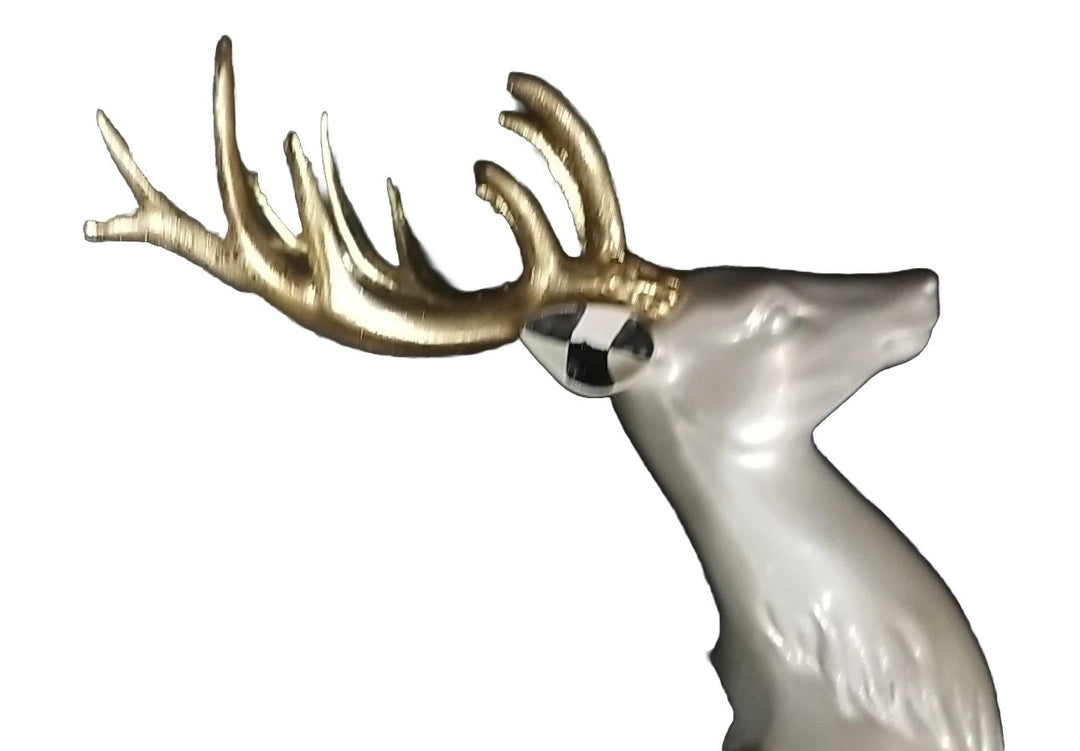 MacKenzie Childs Christmas Glam Up  Sleigh- White And Gold Reindeer