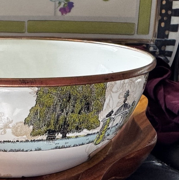 Mackenzie Childs Aurora Enamel 7.5” X3.5” Everyday  Bowl Retired