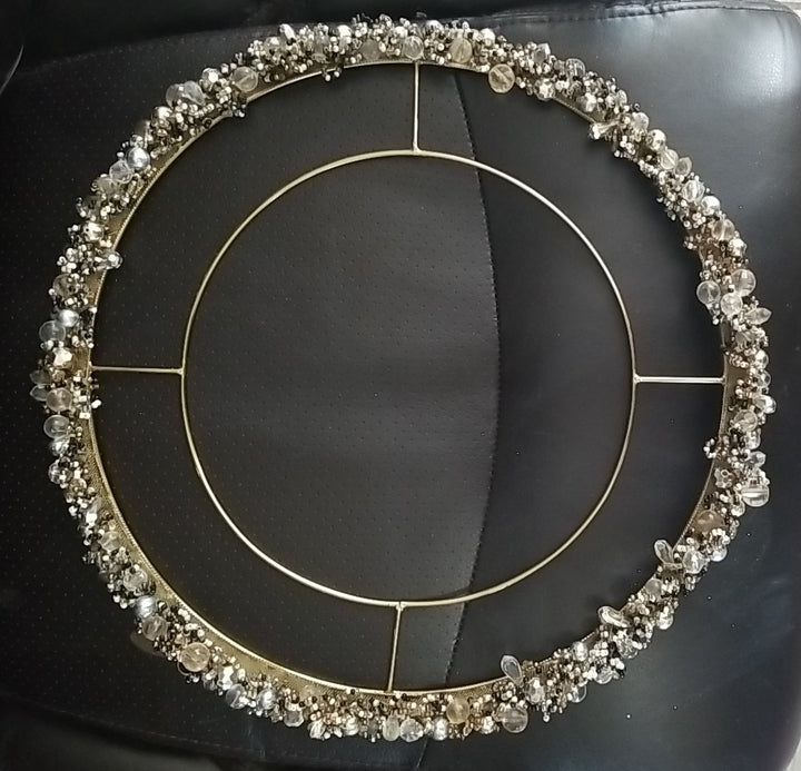 Mackenzie Childs  Precious Metals Beaded Charger Ring- Retired HTF