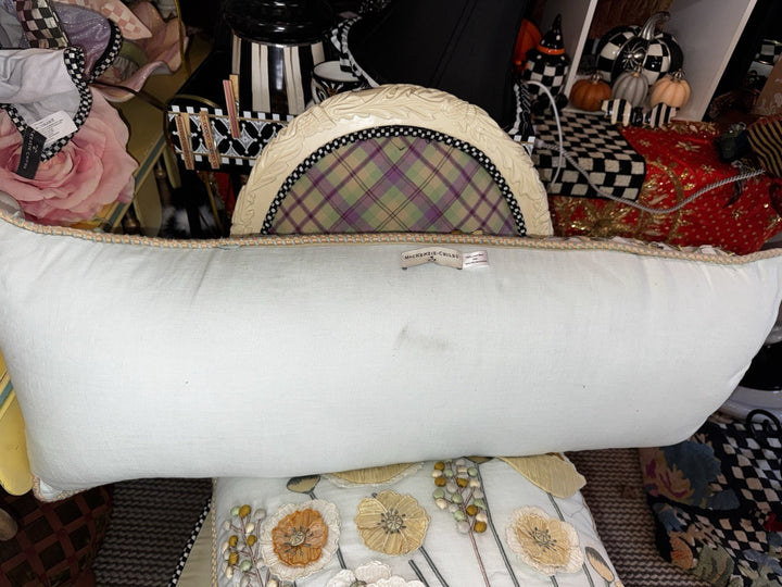 MACKENZIE-CHILDS Parchment Lumbar Linen And Silk  POPPY FIELD PILLOW- Read