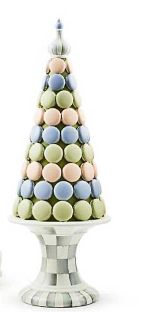 MacKenzie Childs Sterling Check CAMEO Macaron Tree Easter Spring 17.5"H NEW