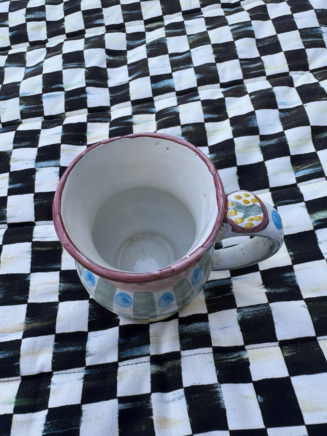 Mackenzie Childs Pottery Mug with Thumbprint 5" Tall Taylor Madison 2003