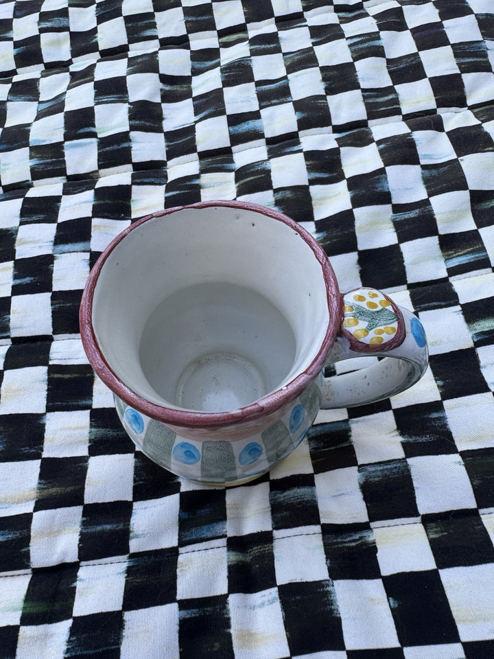 Mackenzie Childs Pottery Mug with Thumbprint 5" Tall Taylor Madison 2003
