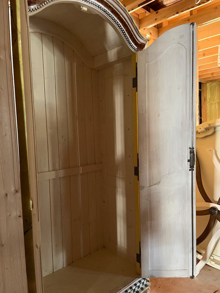 Mackenzie Childs Large Wood Hand painted   Armoire - Delivery Available