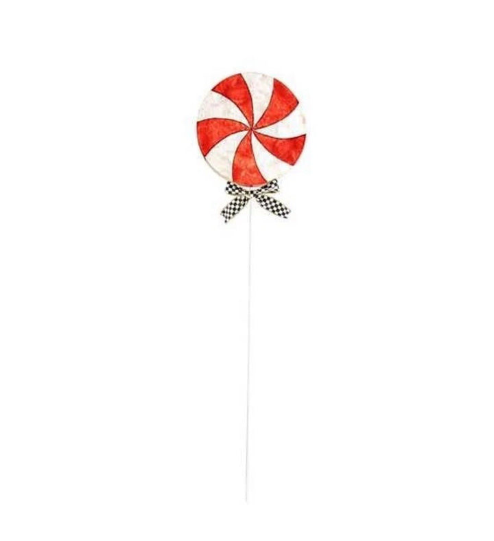 MacKENZIE CHILDS 32” CHRISTMAS PEPPERMINT SWIRL CAPIZ PICK BNWT