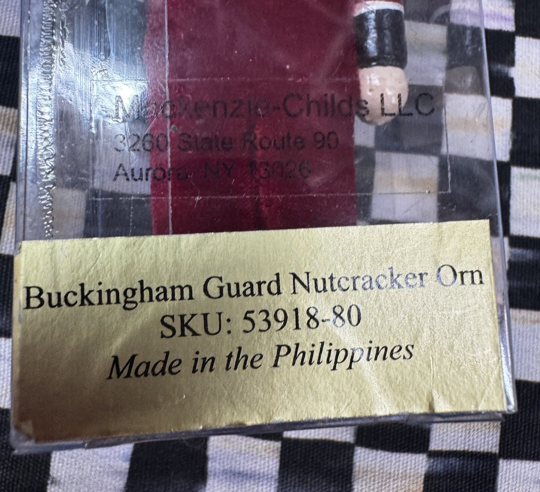 Mackenzie Childs Buckingham Guard With Piccadilly Pie Bird  Nutcracker Ornament