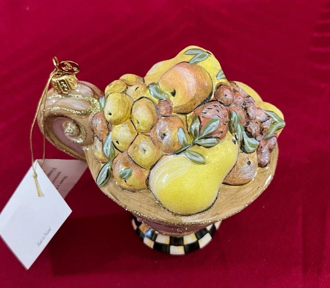 MacKenzie-Childs Glass Ornament - DELLA ROBBIA- Sugar Fruit  TEACUP