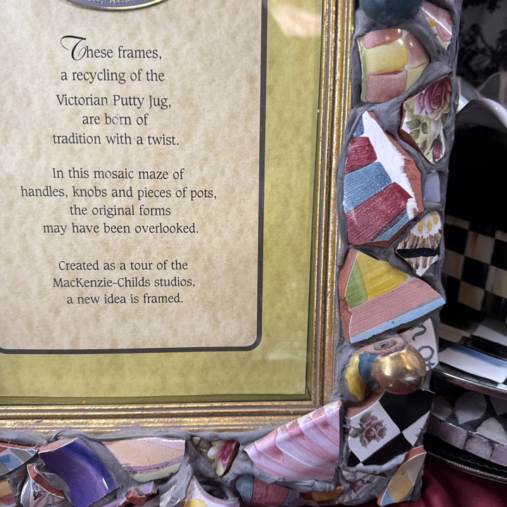 Mackenzie Childs Huge Putty Pottery Shard 8” X 10” Picture Frame Stamped 1983