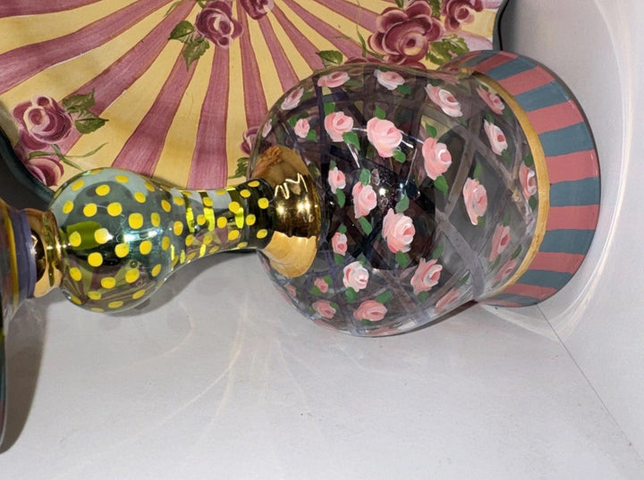 MacKenzie Childs Circus Rose Arbor Water Goblet