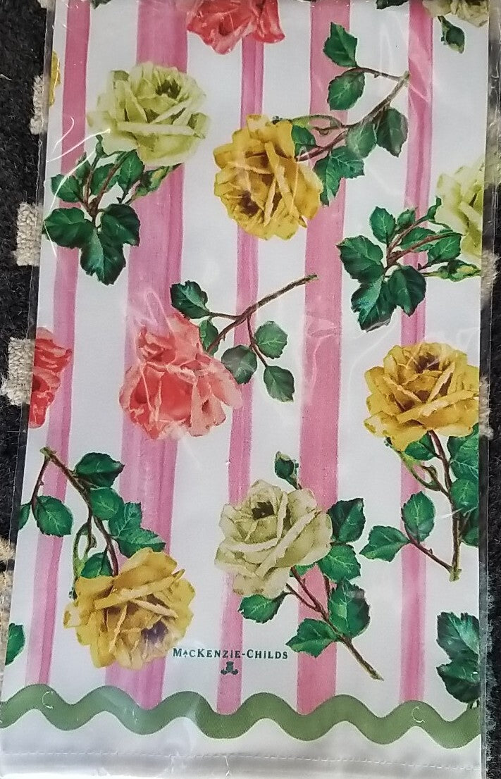 MacKENZIE CHILDS Garden Gala  DISH TOWEL W/matching Cocktail Paper Napkins