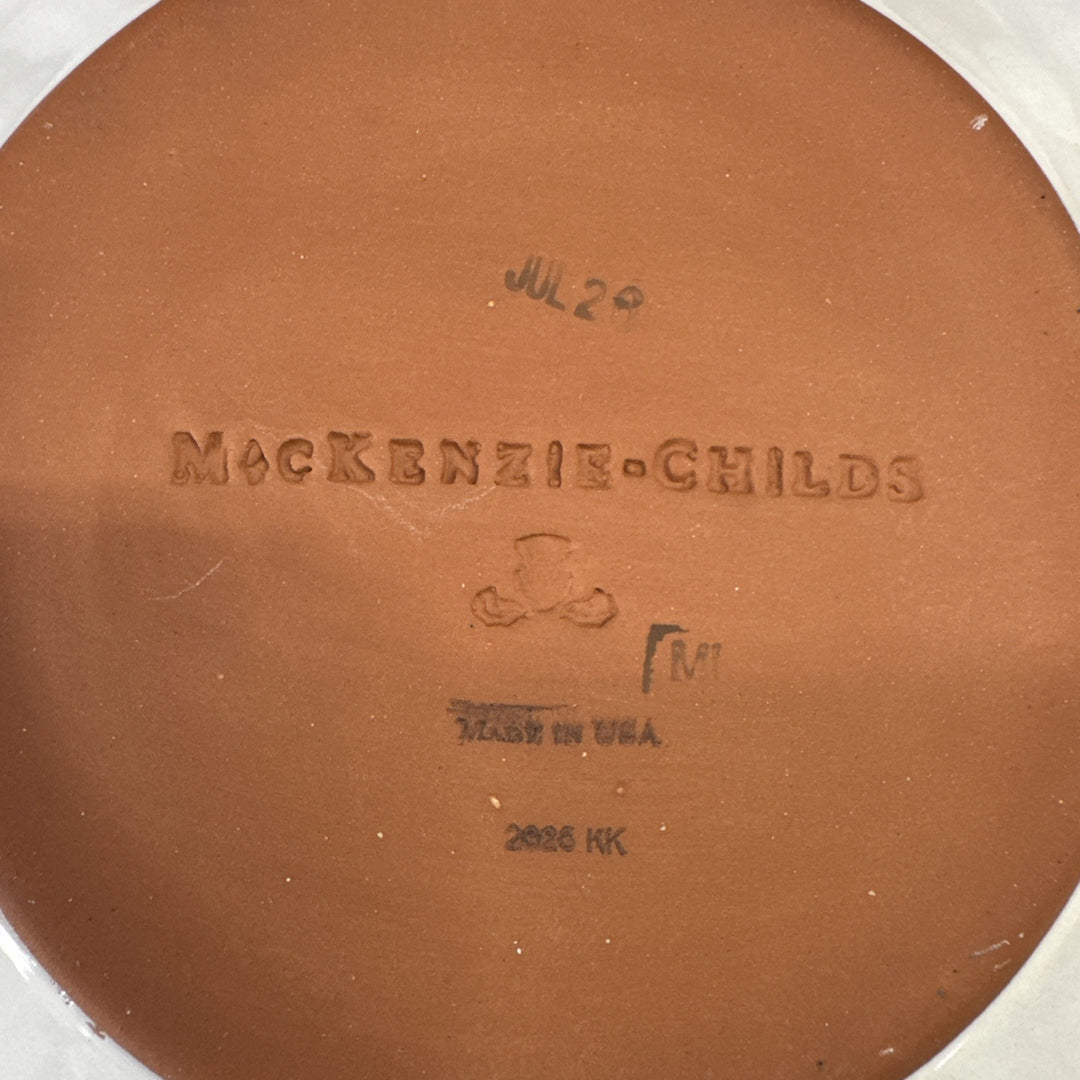 MacKenzie Childs Taylor Hitchcock Fields Dessert Salad Plate 9” Fluted- New 2026