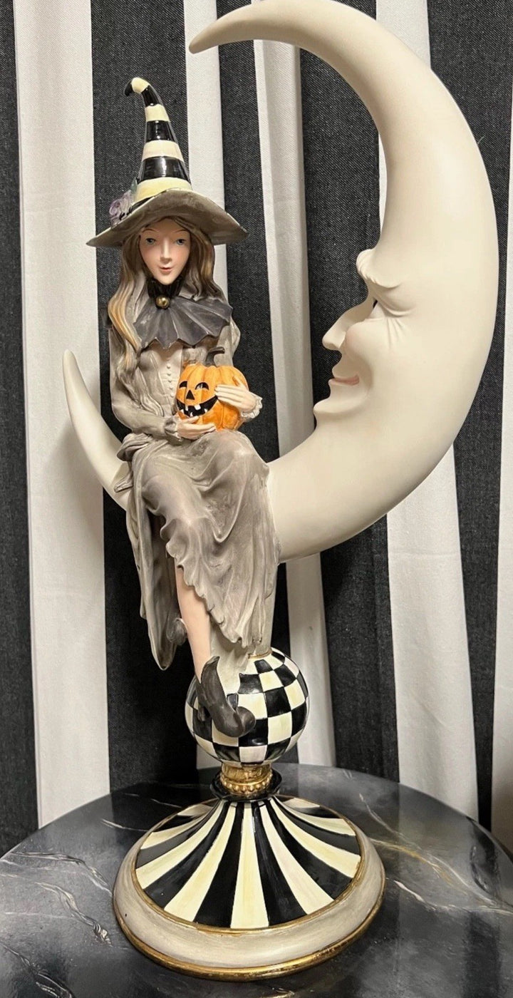 MacKenzie-Childs Spellbound Witch & Moon Figure - New- 21” Tall