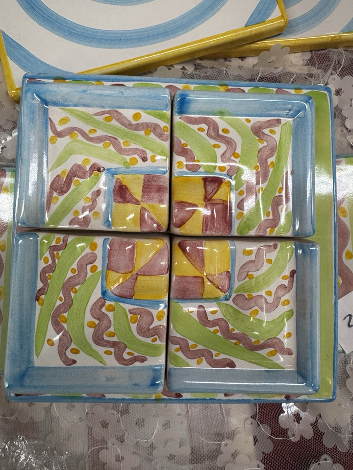 Mackenzie Childs Straight Edge Angle Tile 2.25” Wall court New - One Tile