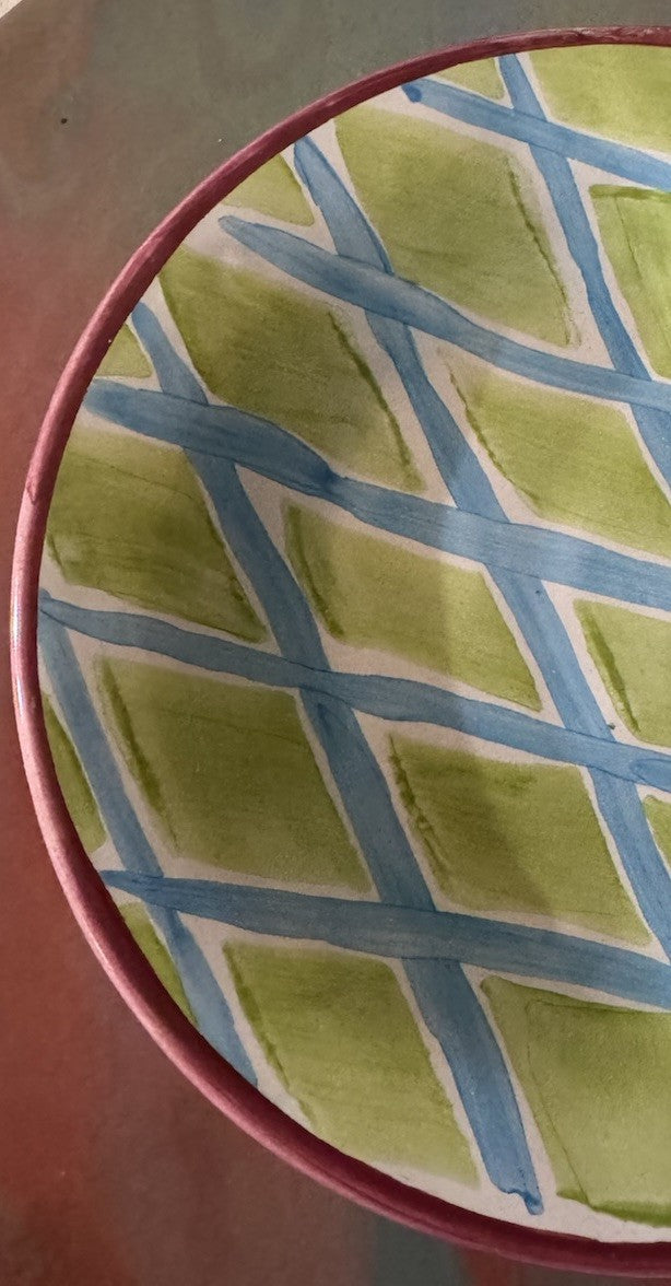 MacKenzie Childs Wallcourt  Ceramic Flat Maddox  Dessert Plate 8” 2006