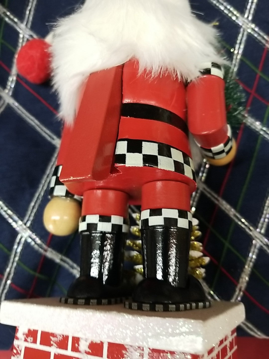 MacKenzie Childs Rooftop Santa Claus Nutcracker 9" Tall Christmas- New