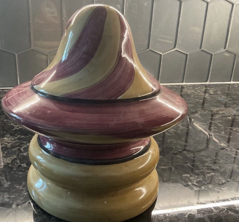 Mackenzie Childs Art Garden Piece- Ceramic Frank And Mustard- New Old Stock