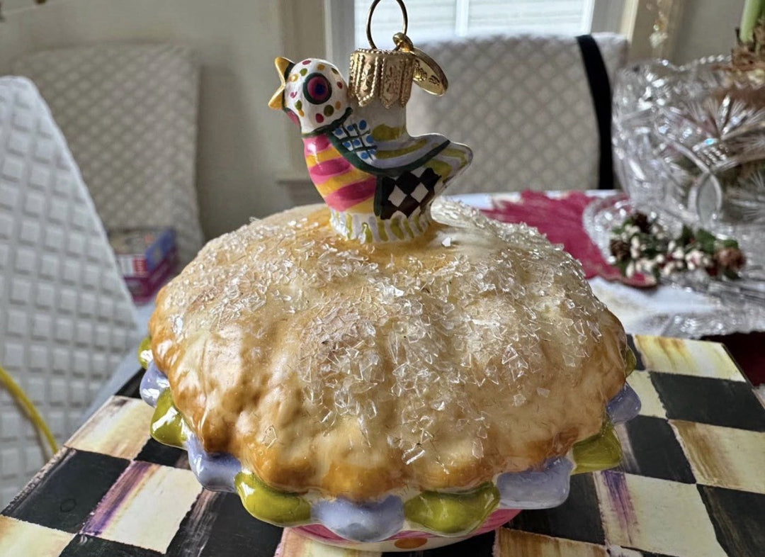 Mackenzie Childs Piccadilly Pie Bird Glass Ornament NIb RETIRED 2011