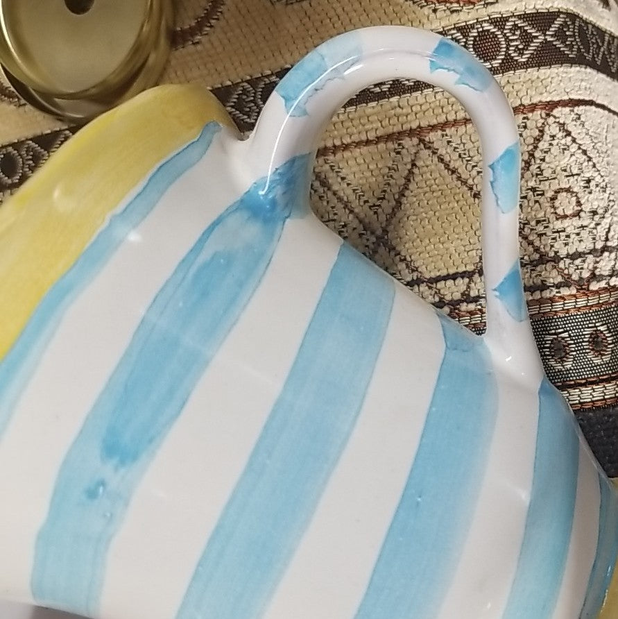 MacKenzie Childs Wallcourt Spencer Footed  MUG  Retired Pattern