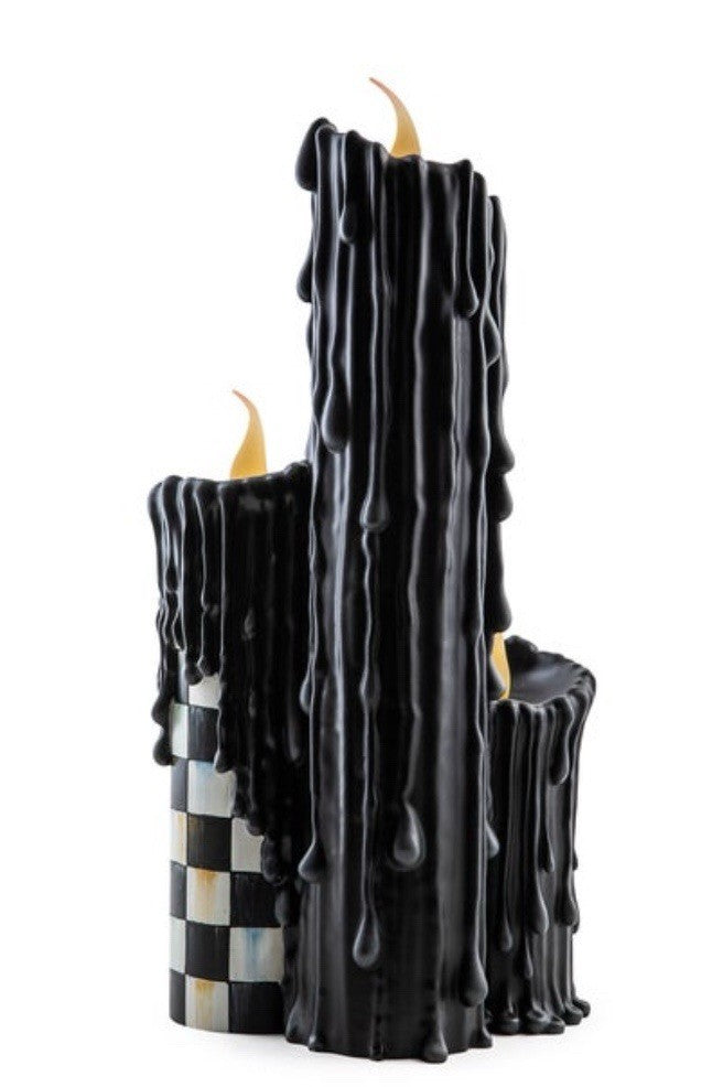 MacKenzie Childs Decor Courtly Check Melting Candle Cluster NEW 17” Tall