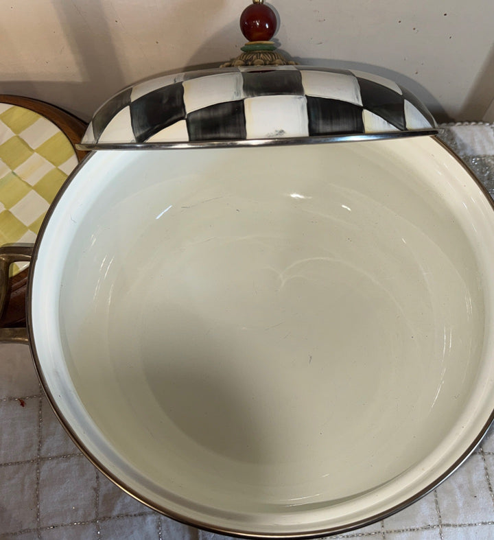 Mackenzie Childs Vintage Casserole 10-inch with Lid Courtly Check