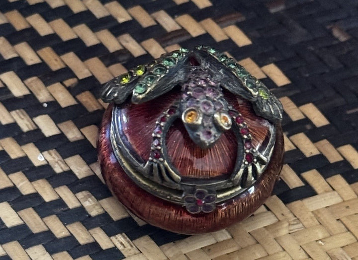 Vintage SWAROVSKI Crystal Jeweled Rhinestone FROG Trinket Box, JAY STRONGWATER