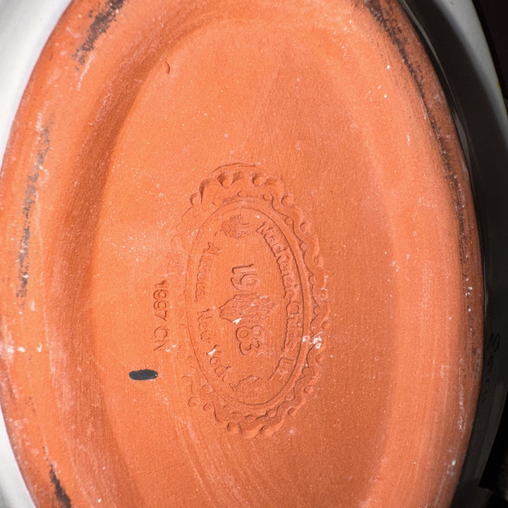 MacKenzie Childs Taylor Aalsmere  Small Oval Trinket Soap Dish 6.25" Ceramic