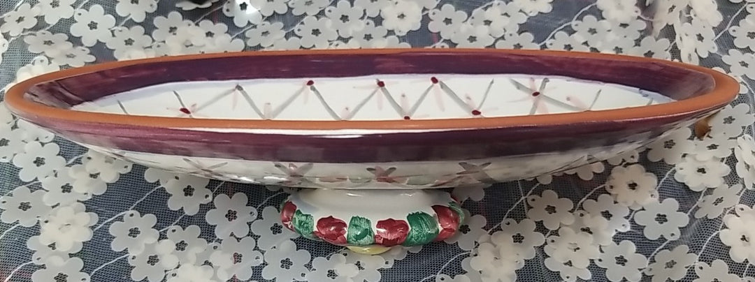 Retired  Mackenzie Childs Chicken Casserole  Dish With Lid - Ceramic- Read