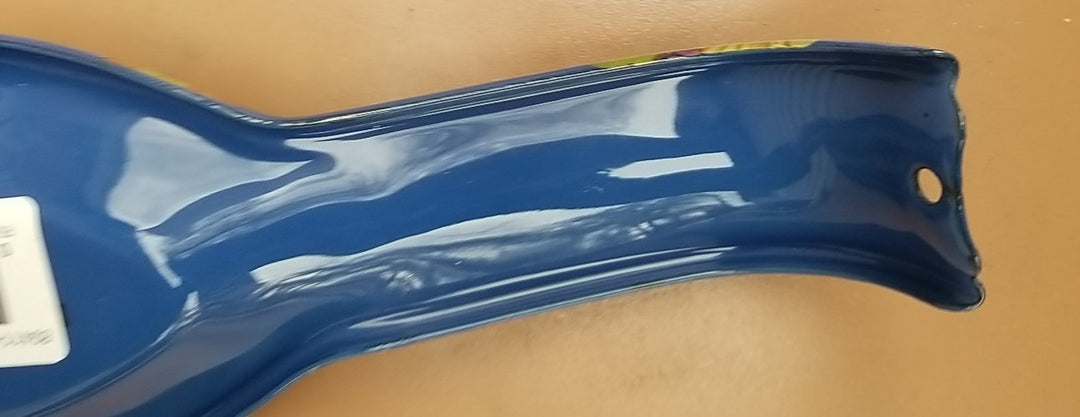 MACKENZIE CHILDS Blue Lapis Flower Market Enamel Spoon Rest NEW