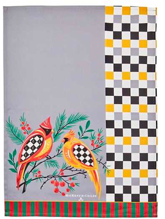 MACKENZIE-CHILDS Holiday cardinal DISH TOWEL NIP- New In Bag