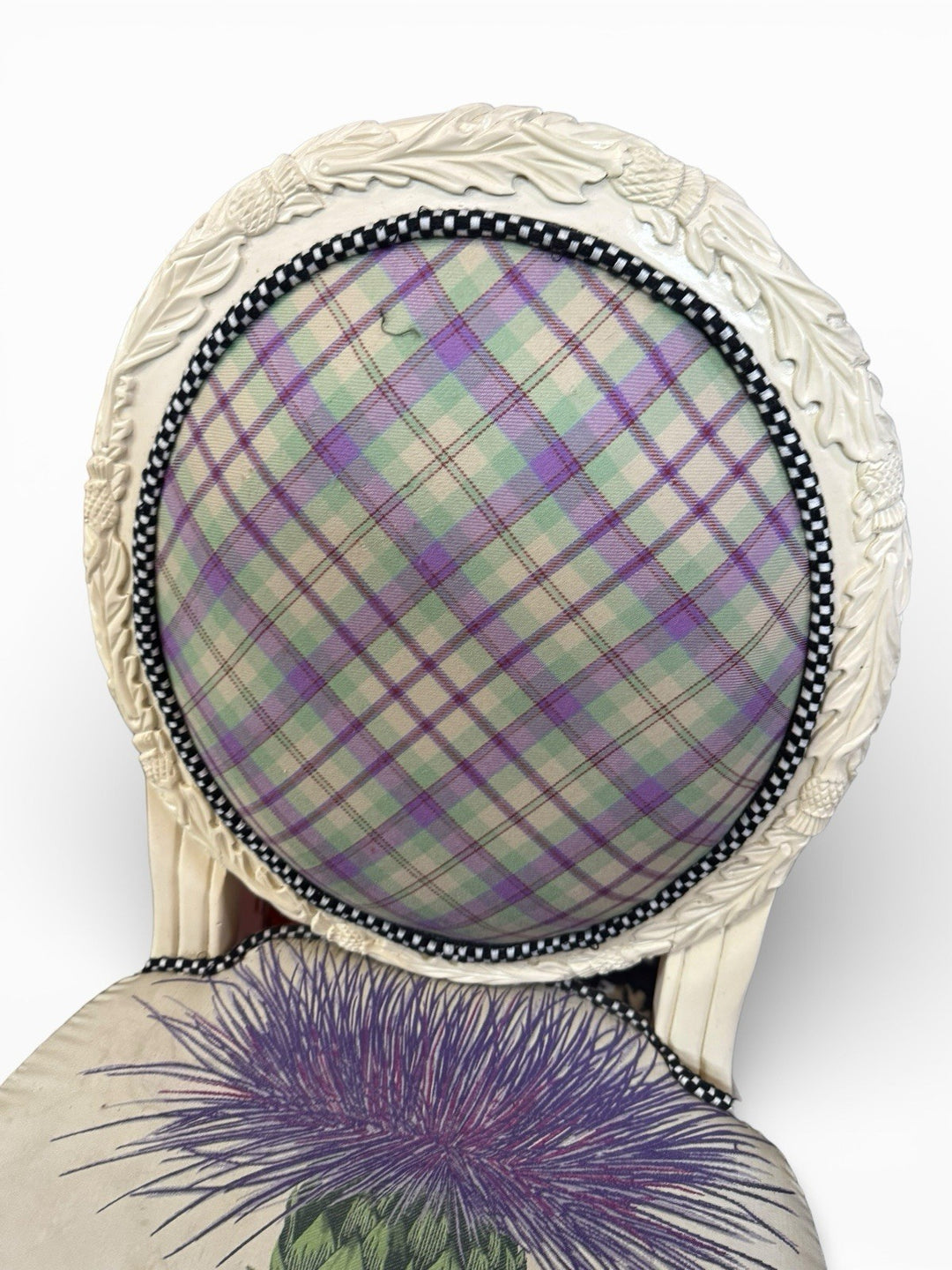 MacKenzie Childs Hand Carved Light Thistle Chair- Retired Read