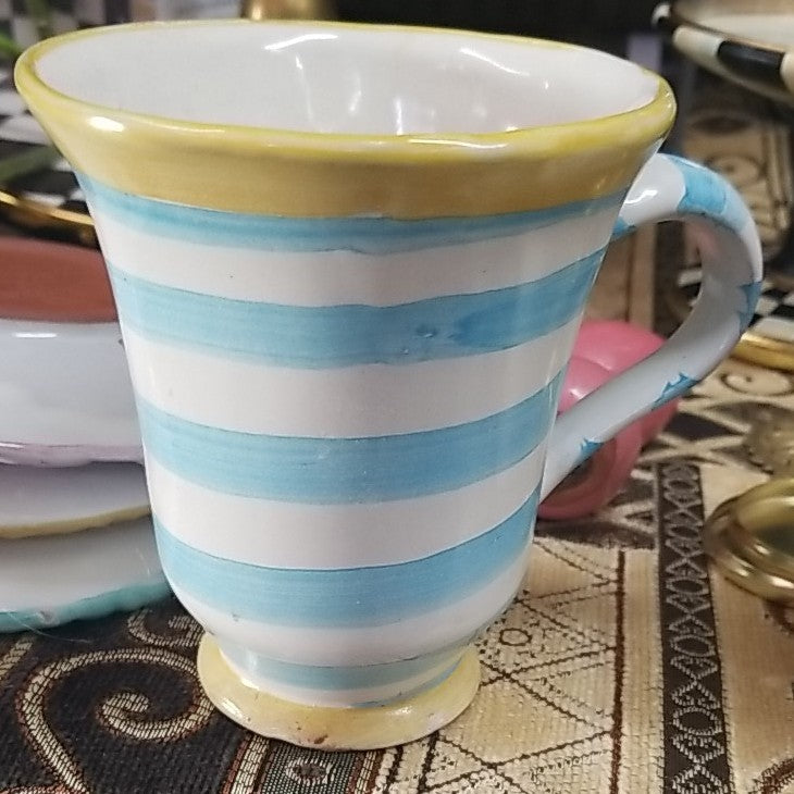 MacKenzie Childs Wallcourt Spencer Footed  MUG  Retired Pattern