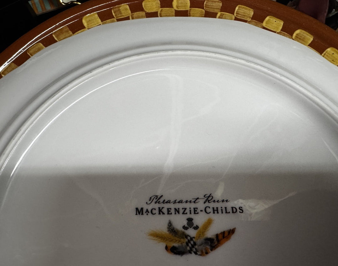 MacKENZIE CHILDS Pheasant Run - Dinner PLATE 10.5”  Porcelain Retired Design