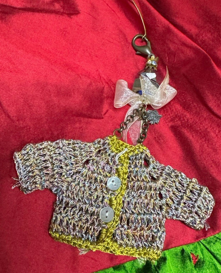 MacKenzie Childs Victoria And Richard Emprise Collection Gold Sweater Ornament