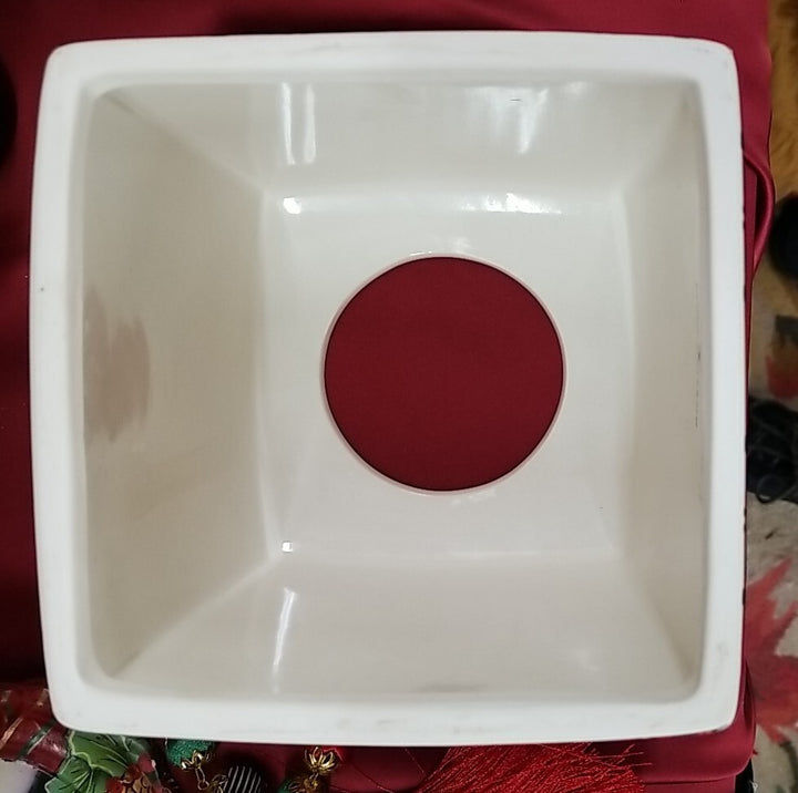 Mackenzie Childs Tartastic Tissue Box Cover Ceramic New