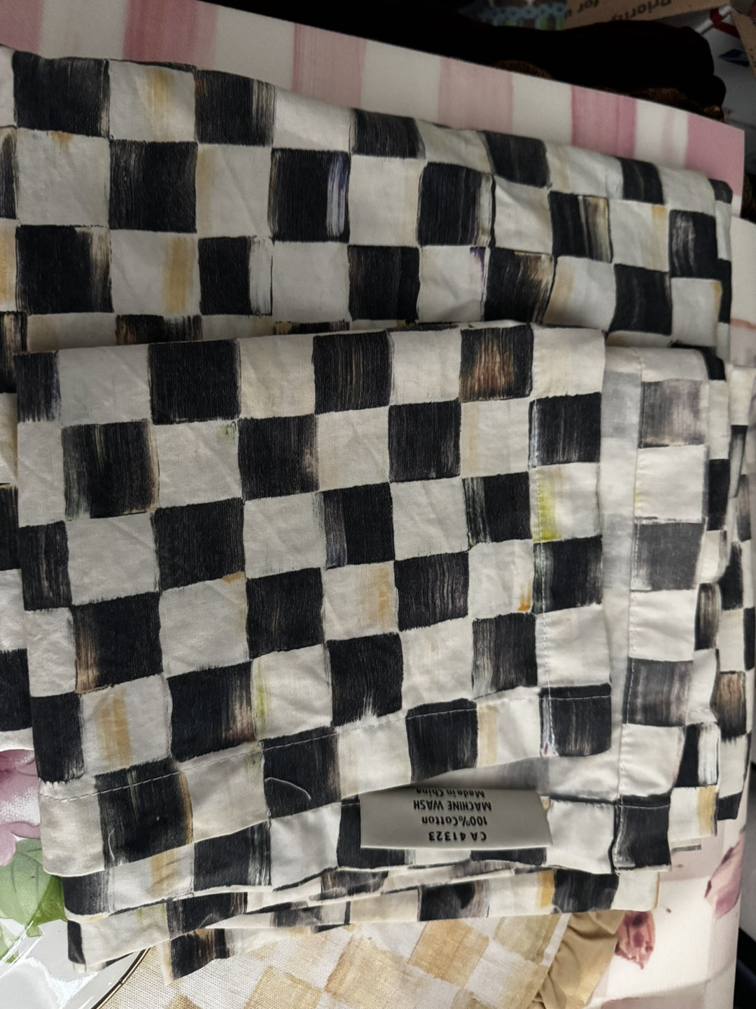 MacKenzie Childs Courtly Check Cafe Curtains- Lightly Used- Very Good Condition